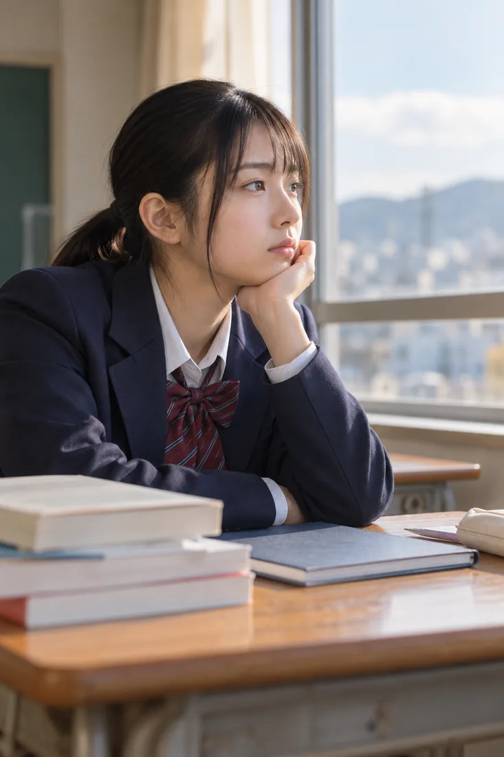 受験への不安と向き合う生徒のイメージ