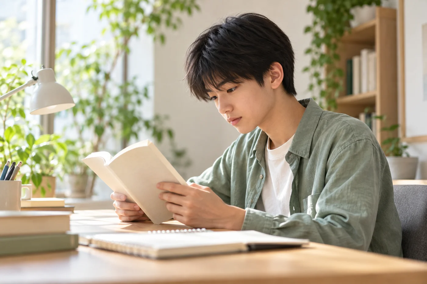 英文を読む生徒